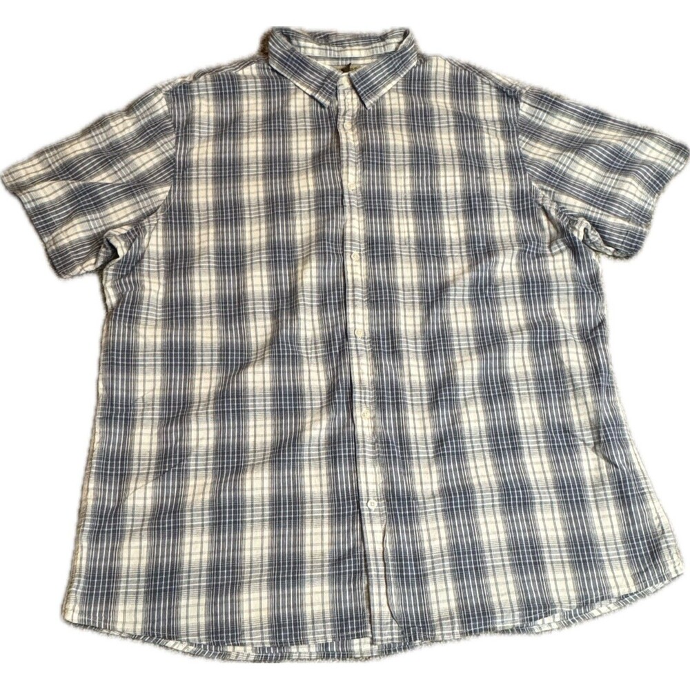 Sonoma Men's Blue Short Sleeve Collared Shirt Button Down, XXL